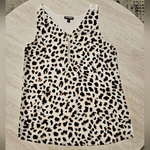 Express Cream and Black Animal Print Top